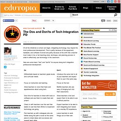 The Dos and Don'ts of Tech Integration PD