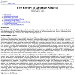 The Theory of Abstract Objects