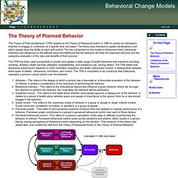 The Theory of Planned Behavior