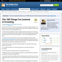 The 100 Things I've Learned in Investing