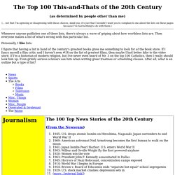 The Top 100 This-and-Thats of the 20th Century