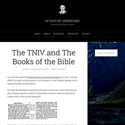 The TNIV and The Books of the Bible « βλογάπη