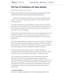 » The Top 25 Publishers for New Authors