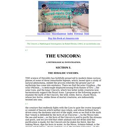 The Unicorn: I. The Heraldic Unicorn