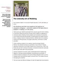 The Unkindly Art of Mobbing