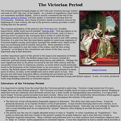 Information on the Victorian Period & Literature