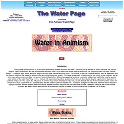 The Water Page - Water in Animism