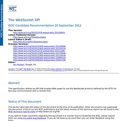 W3C The WebSocket API Specification