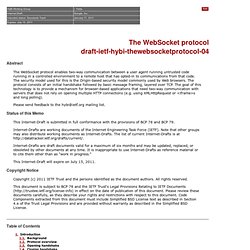 The WebSocket protocol