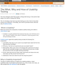 The What, Why and How of Usability Testing