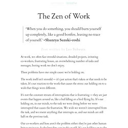 » The Zen of Work