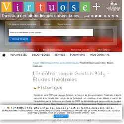 Théâtrothèque Gaston Baty - Études théâtrales
