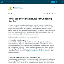 What are the 4 Main Rules for Choosing the Bar?