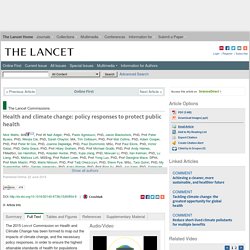 The Lancet: Health & climate change policy