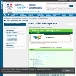 Lettre TIC'Édu thématique N°04 — Enseigner avec le numérique