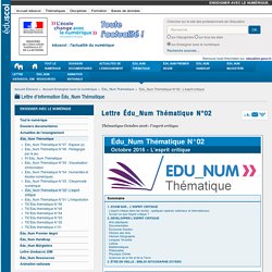 Lettre Édu_Num Thématique N°02 — Enseigner avec le numérique
