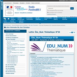 Lettre Édu_Num Thématique N°04 — Enseigner avec le numérique