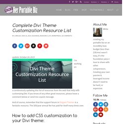 Divi Theme Customization Resource List