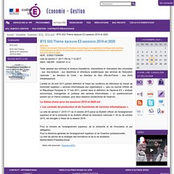 BTS SIO Thème épreuve E3 sessions 2019 et 2020