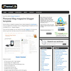 Personal Mag magazine blogger template