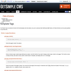 themes:template_tags - GetSimple CMS Wiki