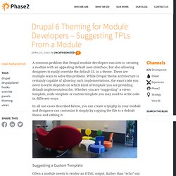 Drupal 6 Theming for Module Developers - Suggesting TPLs From a Module