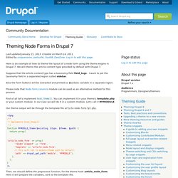 Theming Node Forms in Drupal 7