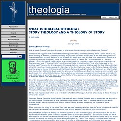 Theologia » What Is Biblical Theology?