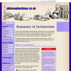Overview of theological Inclusivism