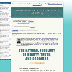 The Natural Theology of Beauty, Truth and Goodness, Steve McIntosh