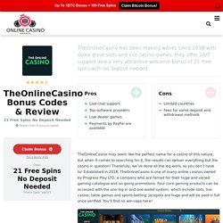 TheOnlineCasino Bonus Codes & Review - Online Casino Awards □