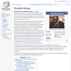 Professeur Théophile Obenga