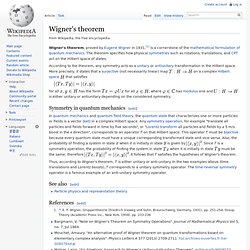 Wigner's theorem
