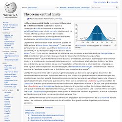 Théorème central limite