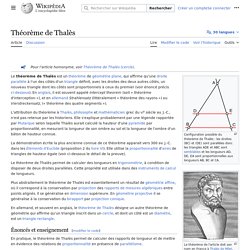 Théorème de Thalès