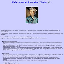Théorèmes et formules d'Euler