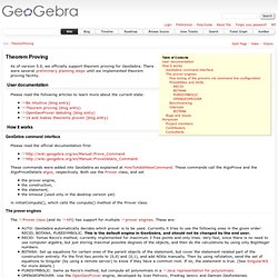 TheoremProving – GeoGebra