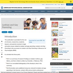 Lesbian and gay parenting: Theoretical and conceptual examinations