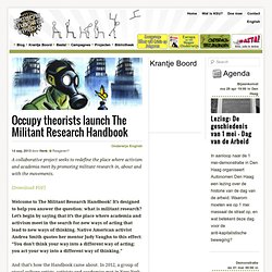 OccupyTheorists launch The Militant Research Handbook