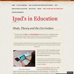 iPads, Theory and the Curriculum « Ipad's in Education