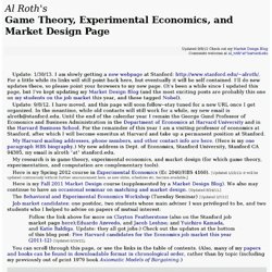 Al Roth's game theory, experimental economics, and market design page