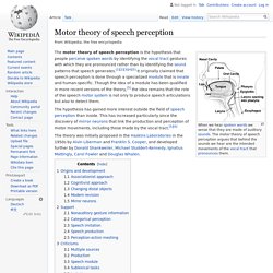 Motor theory of speech perception - Wikipedia