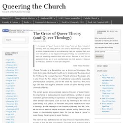 The Grace of Queer Theory (and Queer Theology)