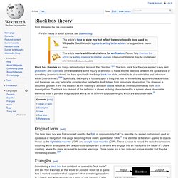 Black box theory