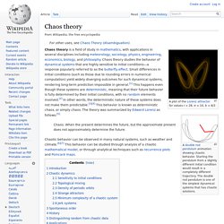 Chaos Theory and Complexity Theory