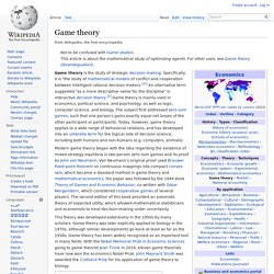 wikipedia - Game theory