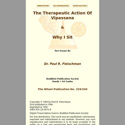 Wh 329/30 — Therapeutic Action of Vipassana — Plain text