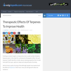 Therapeutic Effects Of Terpenes To Improve Health - Ecigclopedia