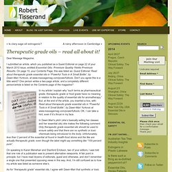 Therapeutic grade oils - read all about it! « Robert Tisserand