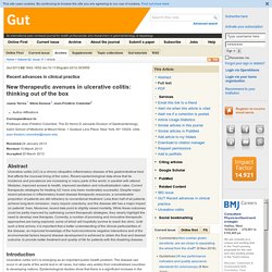 New therapeutic avenues in ulcerative colitis: thinking out of the box